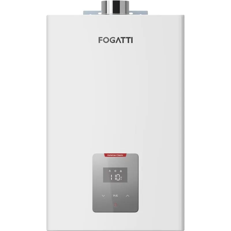 Aquecedor de água sem tanque a gás natural FOGATTI, interno 5,1 GPM, aquecedor de água quente instantâneo de 120.000 BTU, InstaGas Classic 120 Series