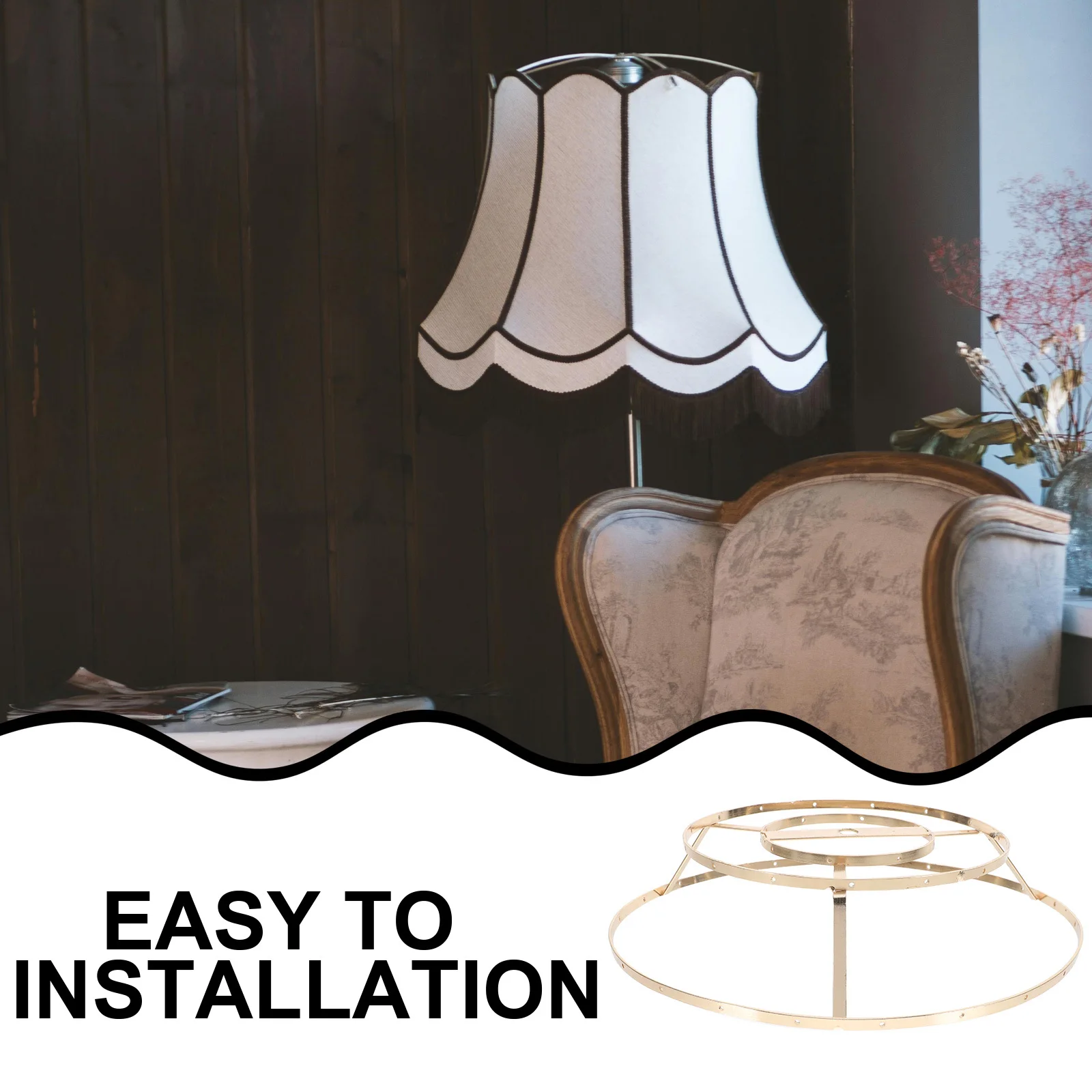 طبقة مزدوجة حلقة عاكس الضوء الإطار طاولة حديدية مصباح لتقوم بها بنفسك عدة للمنزل فندق ديكور عاكس الضوء إطارات معدنية لتقوم بها بنفسك غطاء المصباح