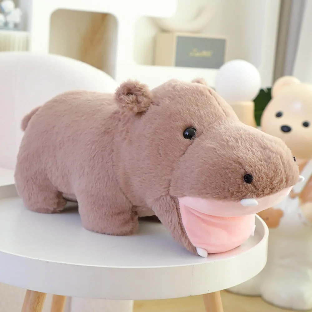 El cerdo hinchable Moo Deng juguetes de peluche lindo relleno Pigmy hipopótamo almohada colección suave Angry Baby hipopótamo muñeca sofá ornamento