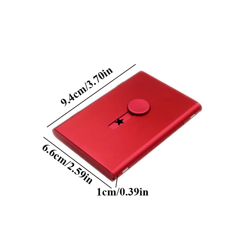 Metal Business Card Holder Hand Push Card Wallet Bank Card Membership Package Metal Thin Business Card Packaging Box Organizer