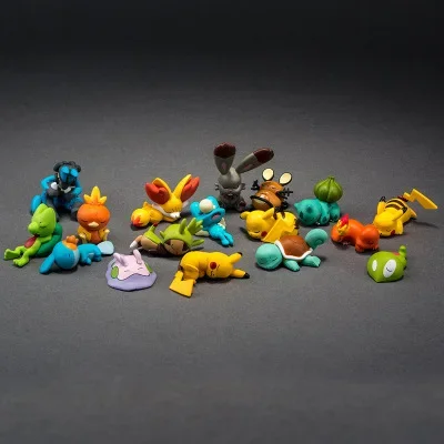 Figurka do spania Pokemon kieszonkowy potwór zabawki Pikachu Dedenne Fennekin Bunnelby Lucario Mudkip Squishy malutka figurka