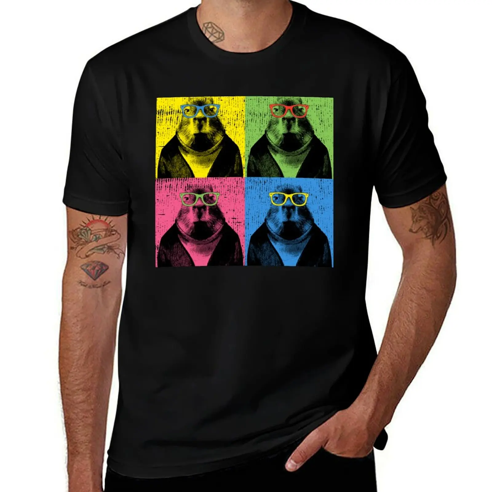 

Capybara Pop Art Capybaras in Sun Glasses Funny Picture T-Shirt anime Funny t-shirt for a boy oversized t shirts for men