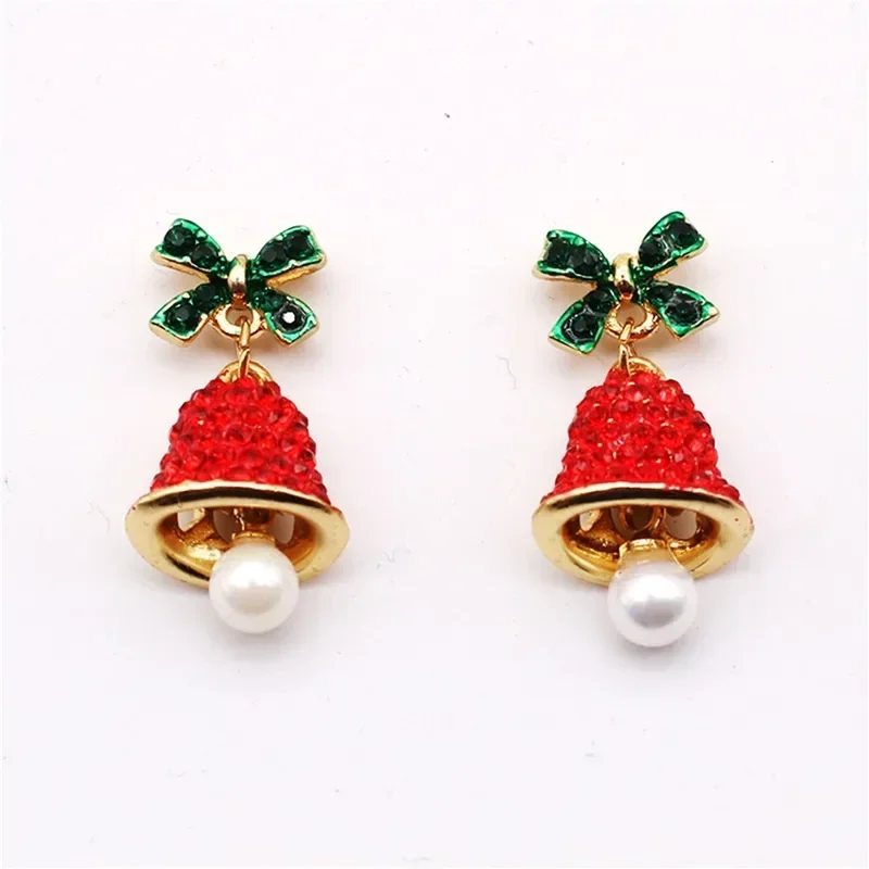 

Новые рождественские серьги, украшения в виде снеговика с кристаллами, серьги-гвоздики в виде рождественской елки для женщин, Креативные аксессуары, подарки для девочек