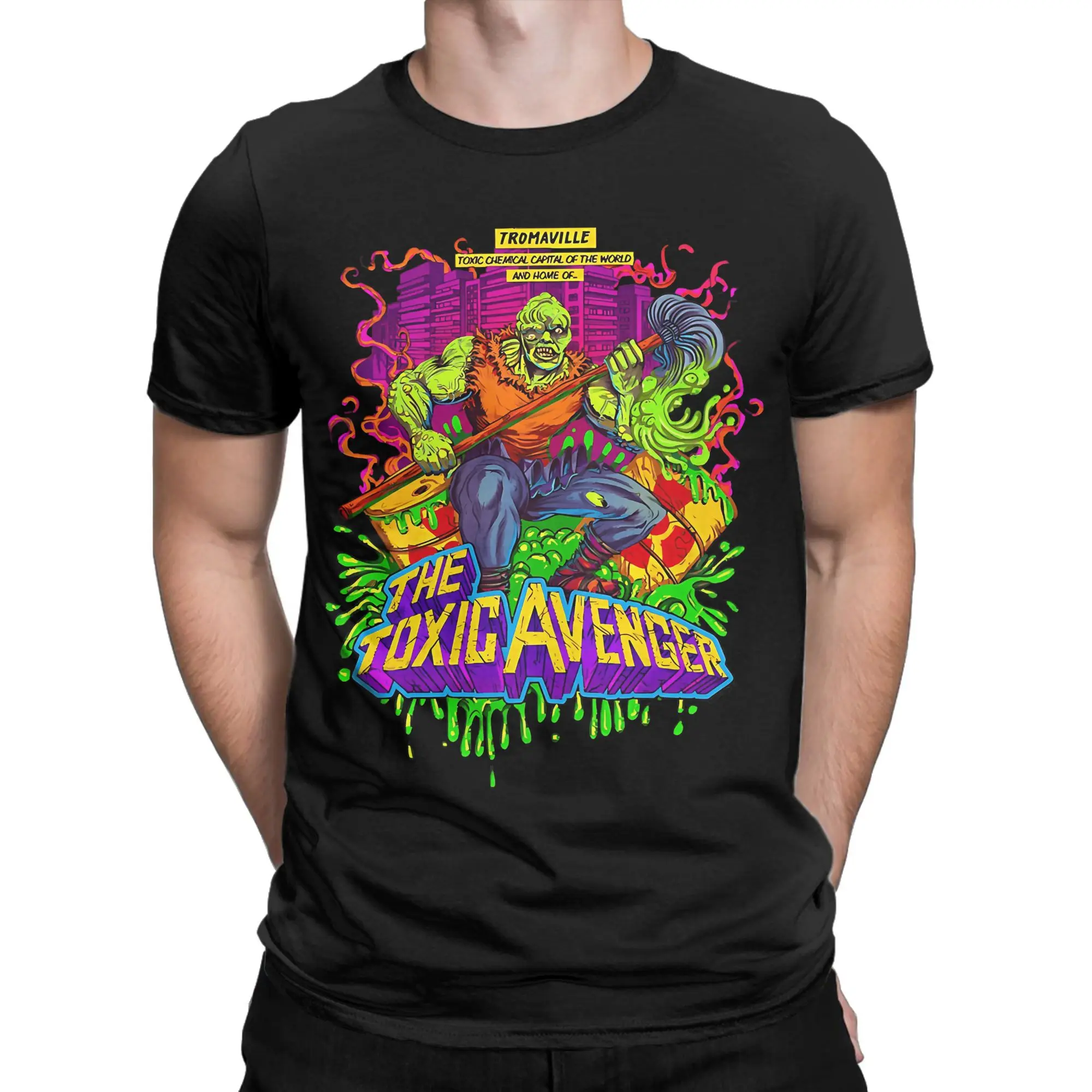 Men T-Shirt Comedy Toxic Avenger Amazing Pure Cotton Tees Short Sleeve  T Shirt O Neck Tops Gift