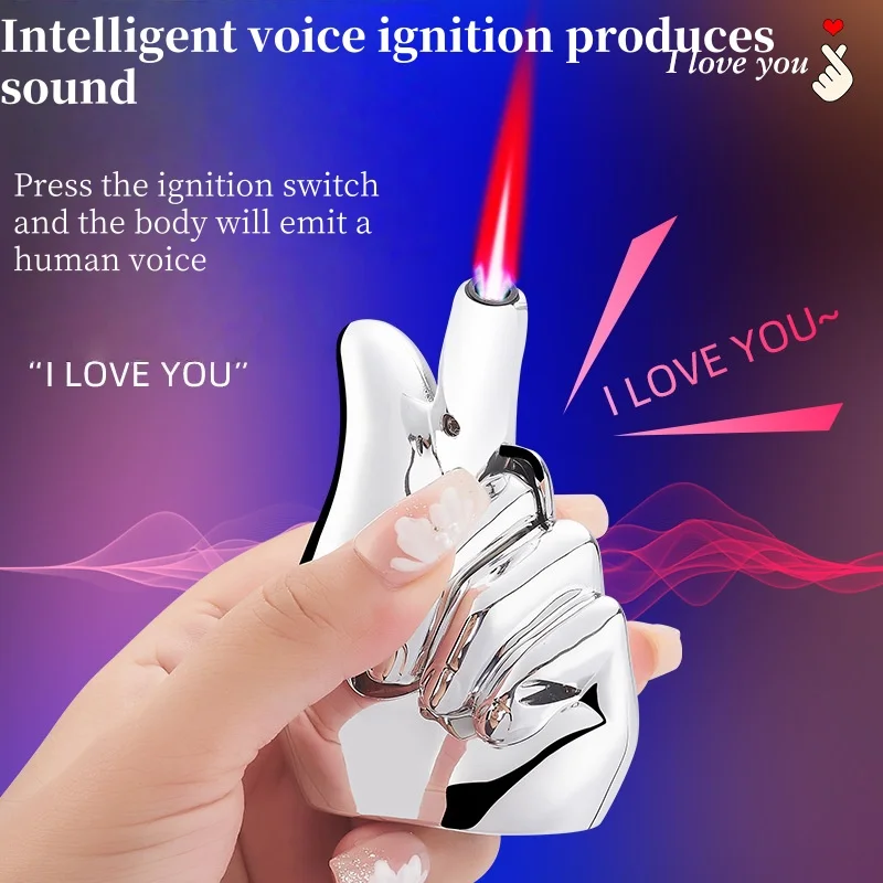 

Fashionable And Trendy Windproof Red Flame Lighter Intelligent Voice Communication Heartfelt Confession Inflatable Lighter