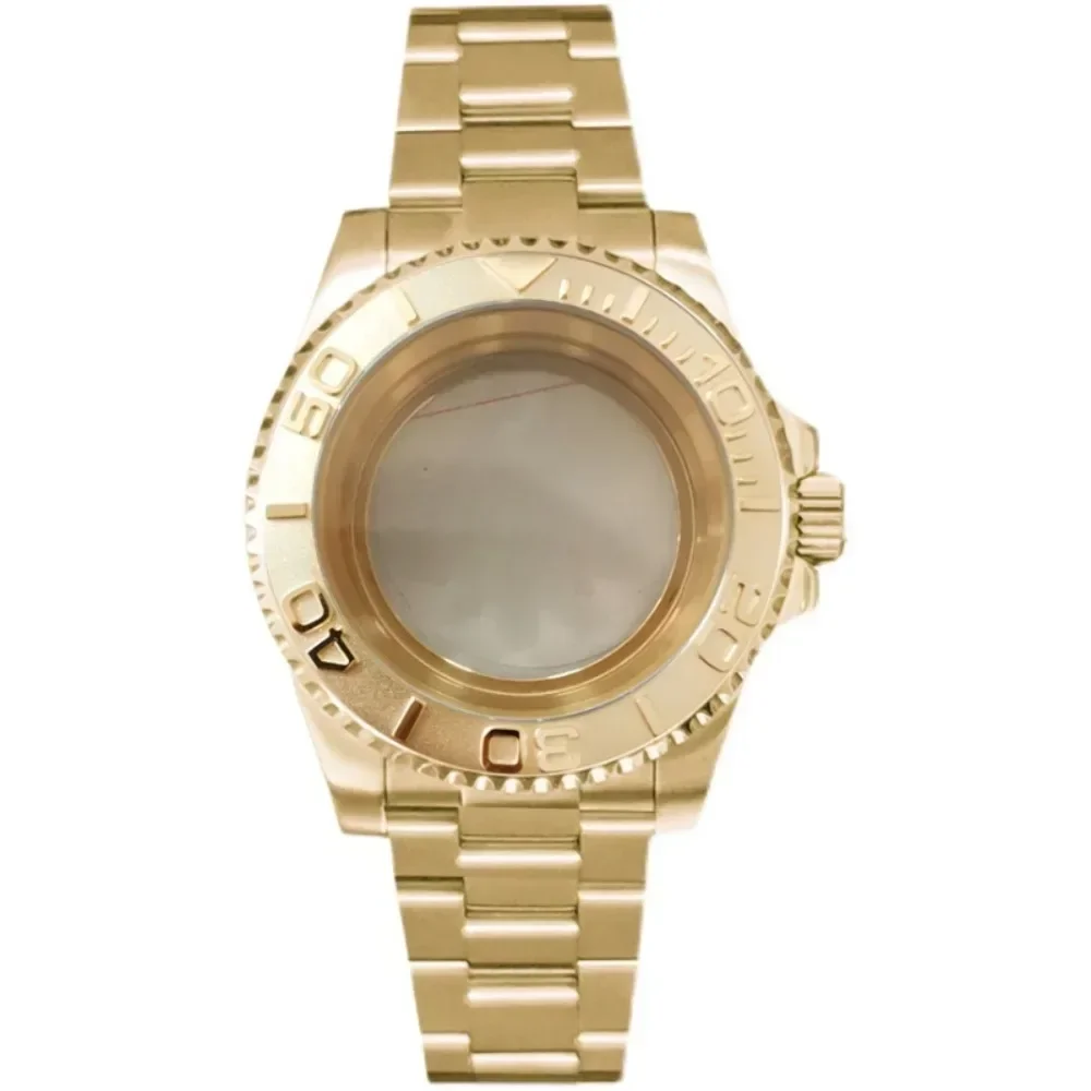 Boîtier de montre en or haut de gamme, sweat-shirts en acier, boîtier et bracelet, mouvement NH35, NH36, miroir saphir, boîtier astronomique transparent, pièces de montre, 40mm