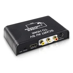 S-Video AV Scart to HDMI Converter 3 in1 S-video composite AV Scart to HDMI S-video+RCA+Scart to HDMI for STB DVD Player HDTV