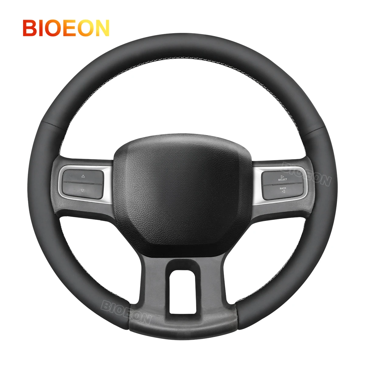 Bioeon Black Artificial PU Leather Car Steering Wheel Cover for Dodge RAM 2500 2009-2010