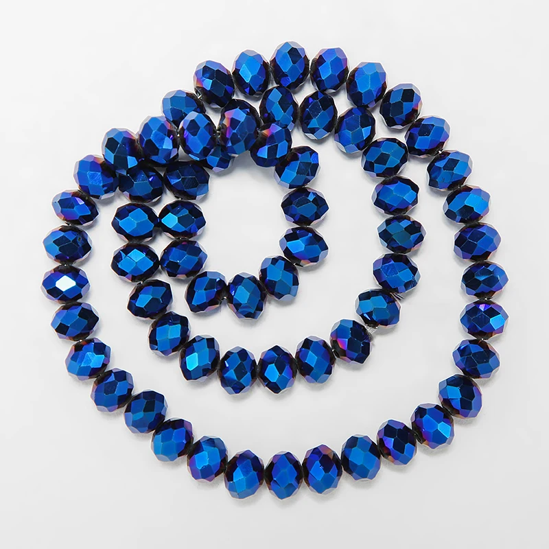 2X3/ 3X4/ 4X6/ 6X8mm Crystal Beads Metalic Multicolor Sapcer Glass Beads for Jewelry Hand Ring Necklace Making DIY Wholesale