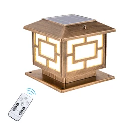Luz de jardín de luz LED Solar, lámpara de columna para exteriores, poste de cubierta, linterna de cabeza impermeable para decoración de Patio y jardín