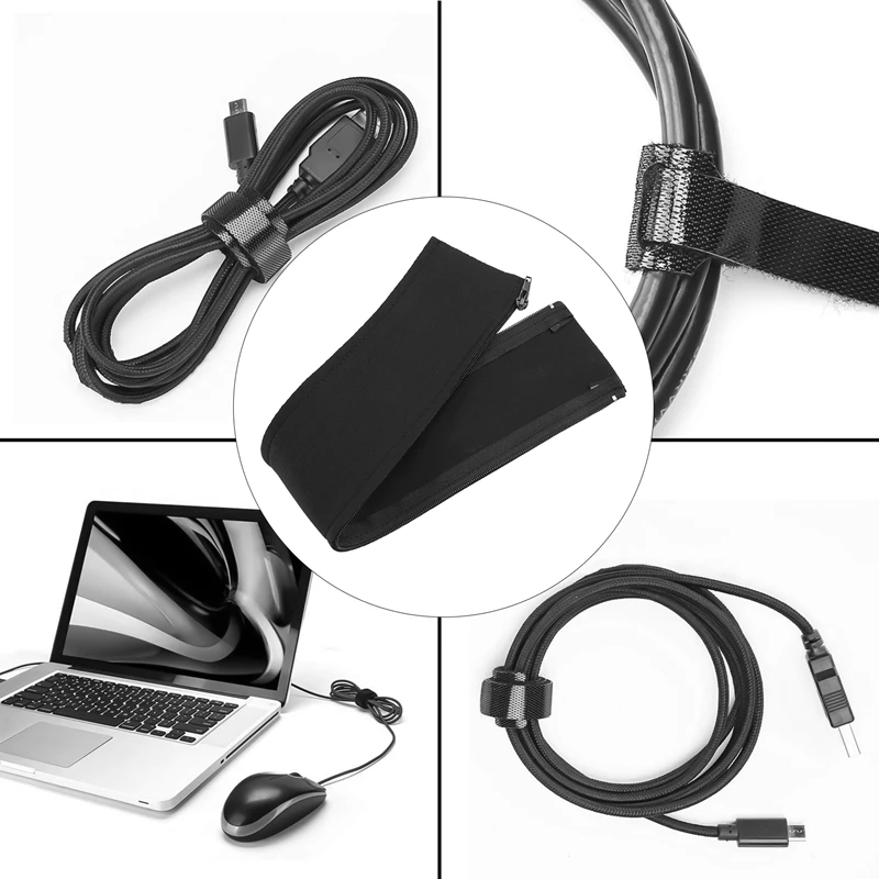 Y17A 4 Pack Cable Tidy Tube For TV Computer Home Entertainment,Cable Management Zipper Sleeve Cable Organisers Sleeve