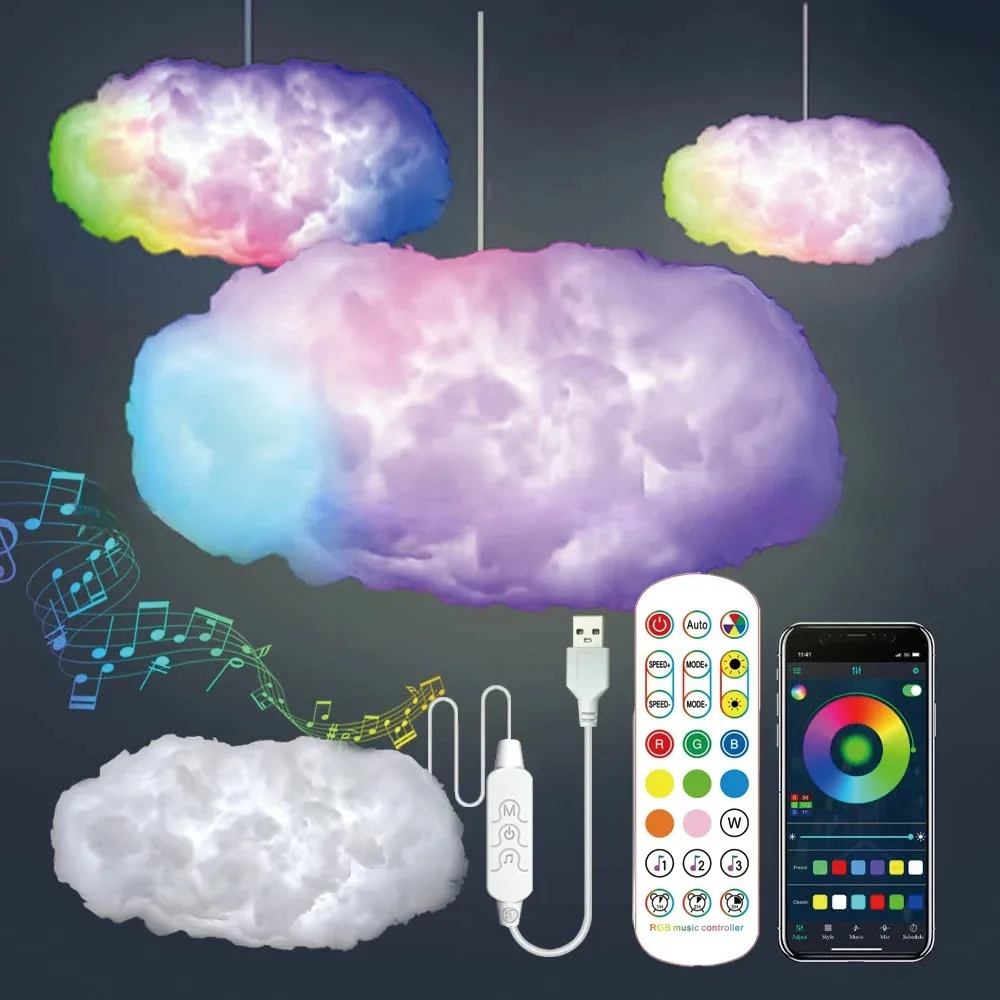 

Creative Big Cloud Lightning Light , DIY Thundercloud LED Light,Atmosphere Lights for Gaming Room Party Garage Club Bar