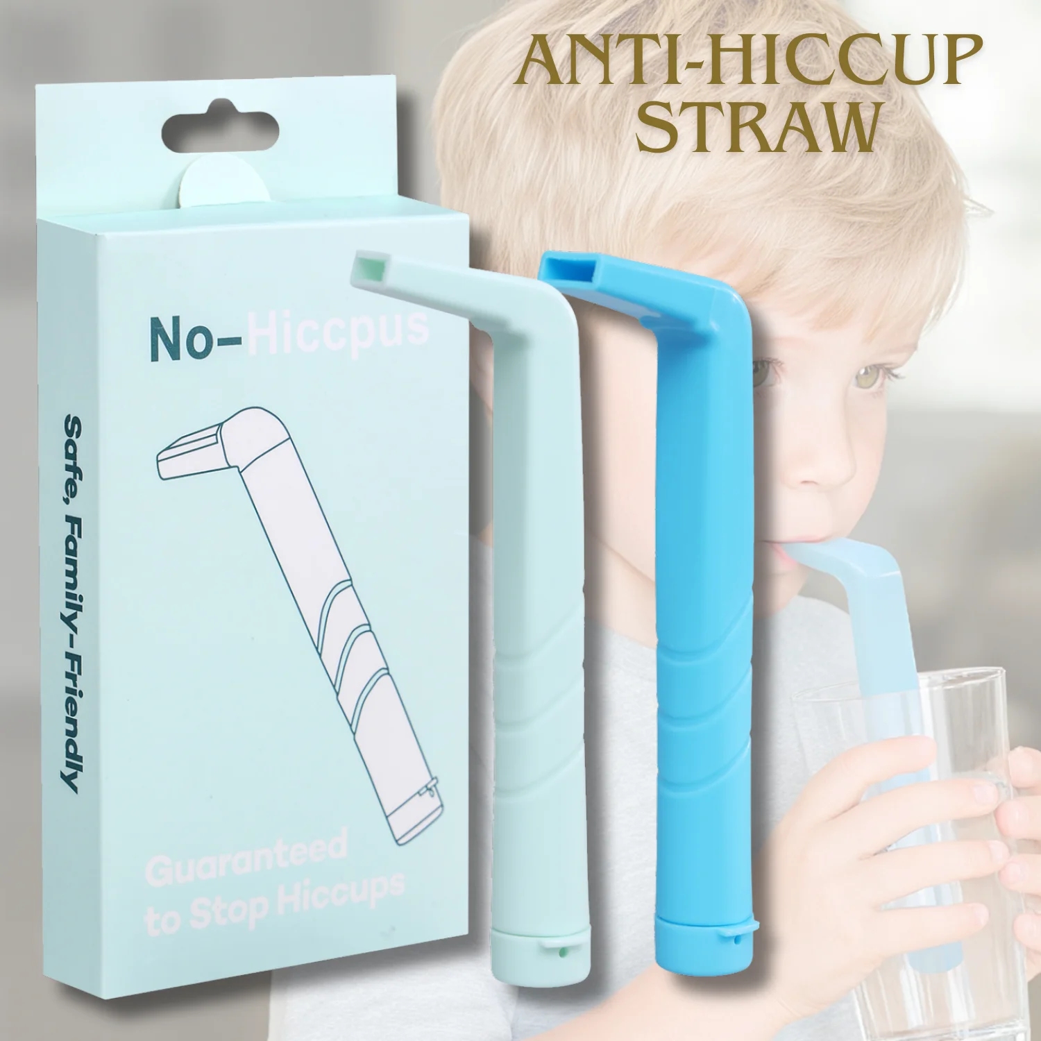1 PC Anti-Hiccup Straw Reusable Hiccup Stopper Drinking Straw for Kids and Adults Portable Hiccup Relief Tool Health Care