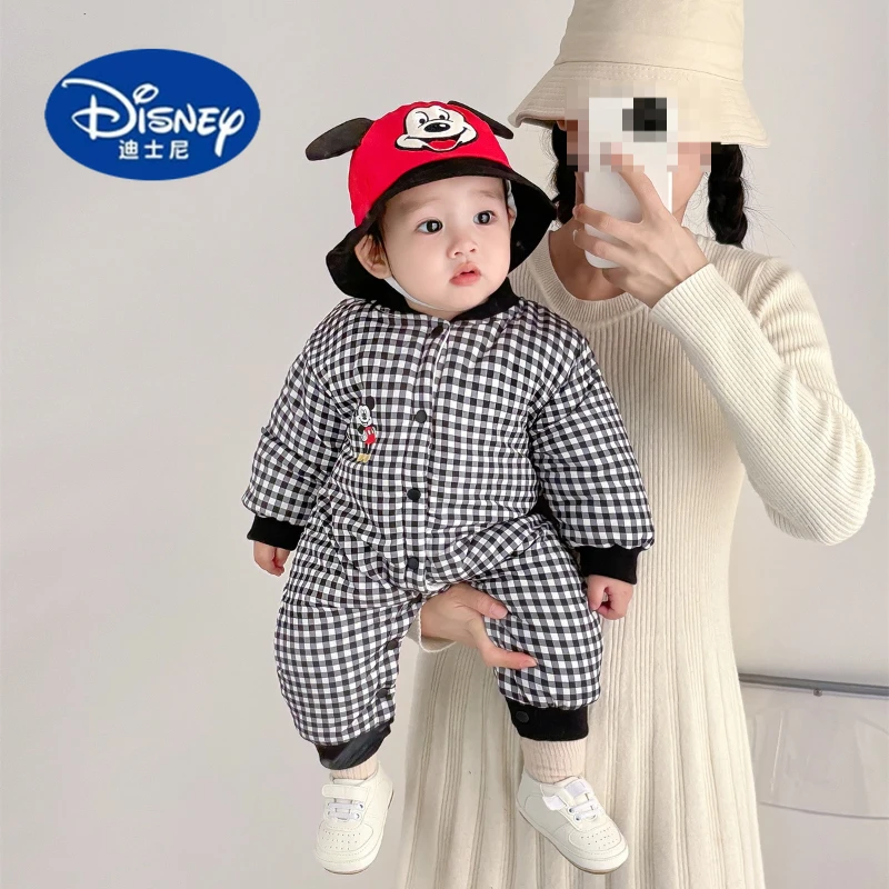 ديزني دونالد داك 2025 رومبير الشتاء |   بذلة أطفال مبطنة بالصوف للأولاد والبنات |   قطعة واحدة مريحة للاستخدام الخارجي 0-24 شهرًا