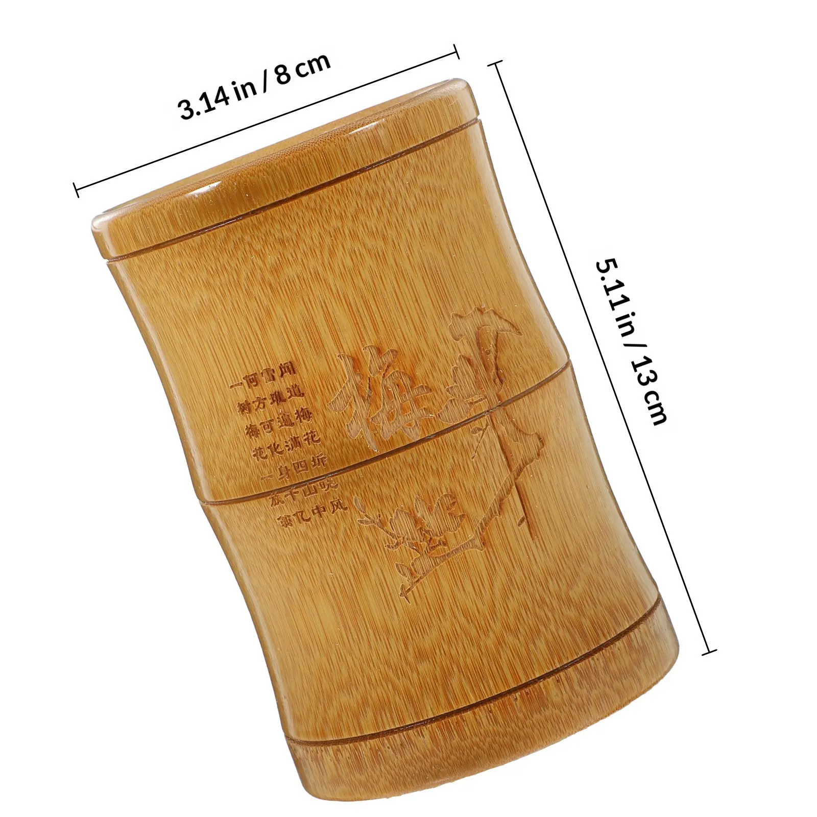Engraving Pen Cool Holder for Desk Decorative Container Calligraphy Light Brown Bamboo Pencil Brush Organizer