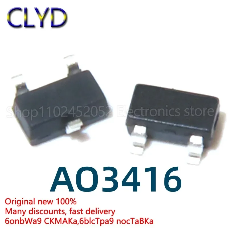 1 PZ/LOTTO Nuovo e Originale AO3416 MOS FET chip SOT23 N canale