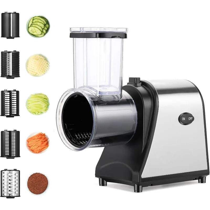 

Электрический измельчитель слайсера мощностью 250 Вт с 5 различными формами лезвий, электрическая салатница для домашней кухни