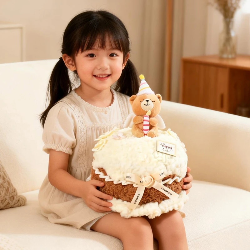 

Милая плюшевая игрушка-медведь в виде торта на день рождения, подушка-медведь, подарок для девочек, мягкие игрушки, детский подарок, кремовая подушка-медведь, кукла