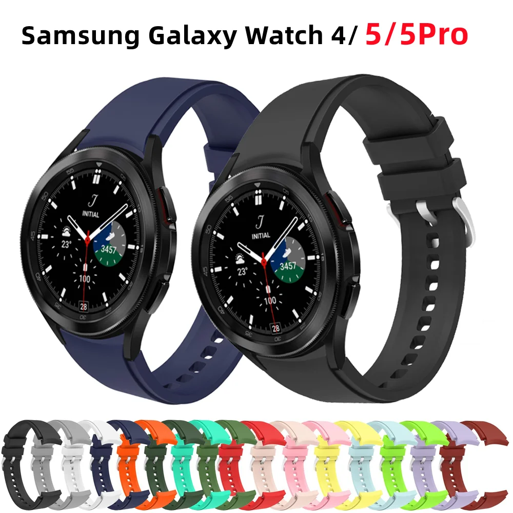 Correa de silicona para Samsung Galaxy Watch 4, 44mm, 40mm, 5 pro, pulsera deportiva, correa clásica de 46mm y 42mm