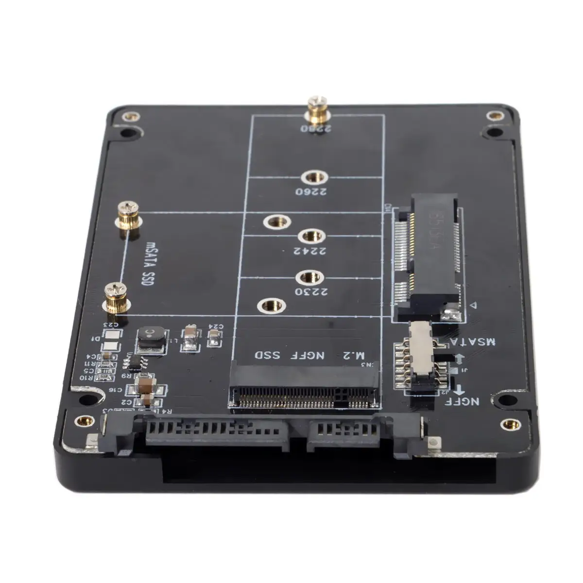 CY Xiwai  mSATA SSD & Combo M.2 NGFF B-key to SATA 3.0 Adapter Converter Case Enclosure with Switch image 3