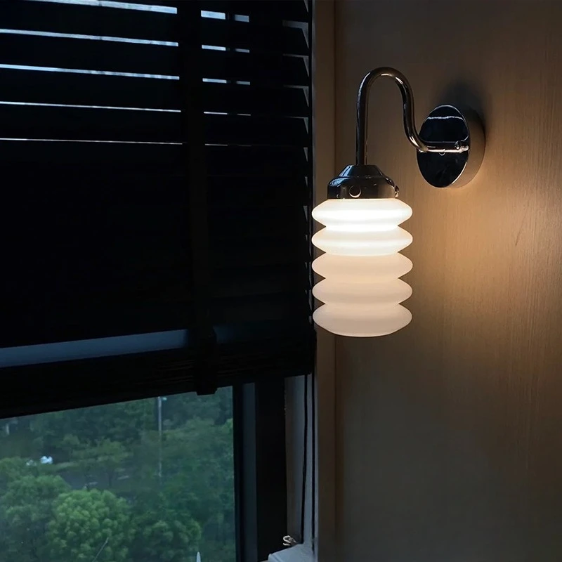 Bauhaus Industrial Style Glass Wall Lamps Coffee Shop Bar Corridor Mirror Front Bedroom Bedsides