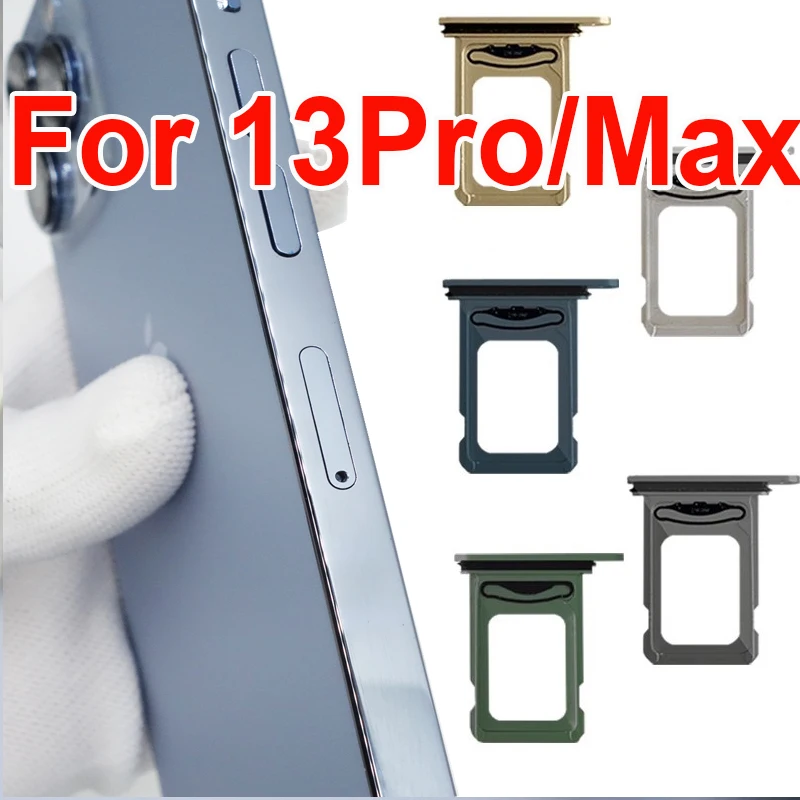 

1Pcs SIM Card Tray Slot Holder Replacement with Waterproof Rubber Ring & Sim Pin for iPhone 13 Pro/13Pro Max Can Custom IMEI