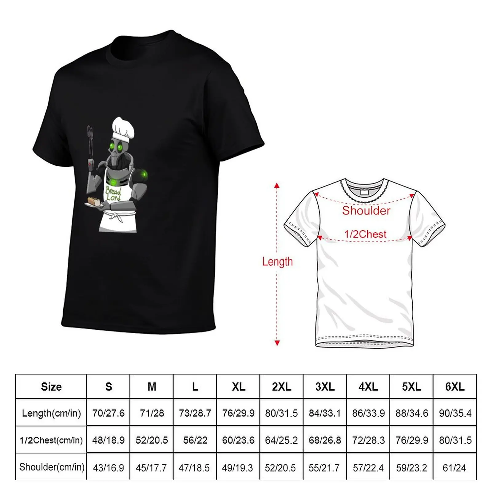 Necron Chef with Bread T-Shirt Summer Holiday Casual Tee