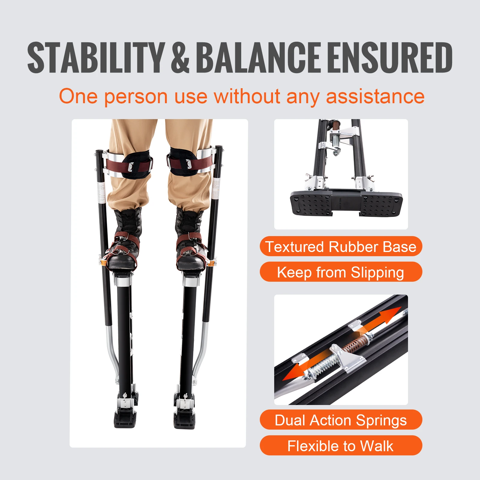 VEVOR Drywall Stilts 24 "-40" Adjustable aluminium Stilts alat tahan lama dan Non-slip kerja Stilts untuk Sheetrock lukisan/berjalan