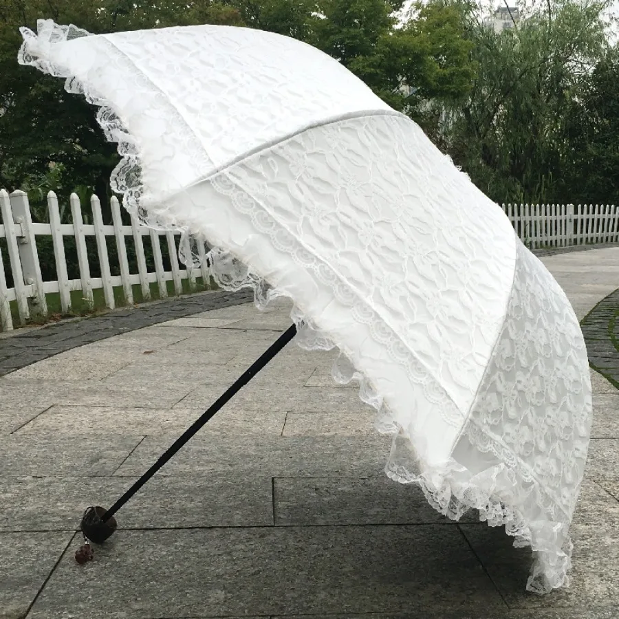 

Beach Umbrella Girl Garden Parasol Outdoor Automatic Umbrella Wedding Chinese Windproof Sunshade Luxury Lace Paraguas Umbrellas