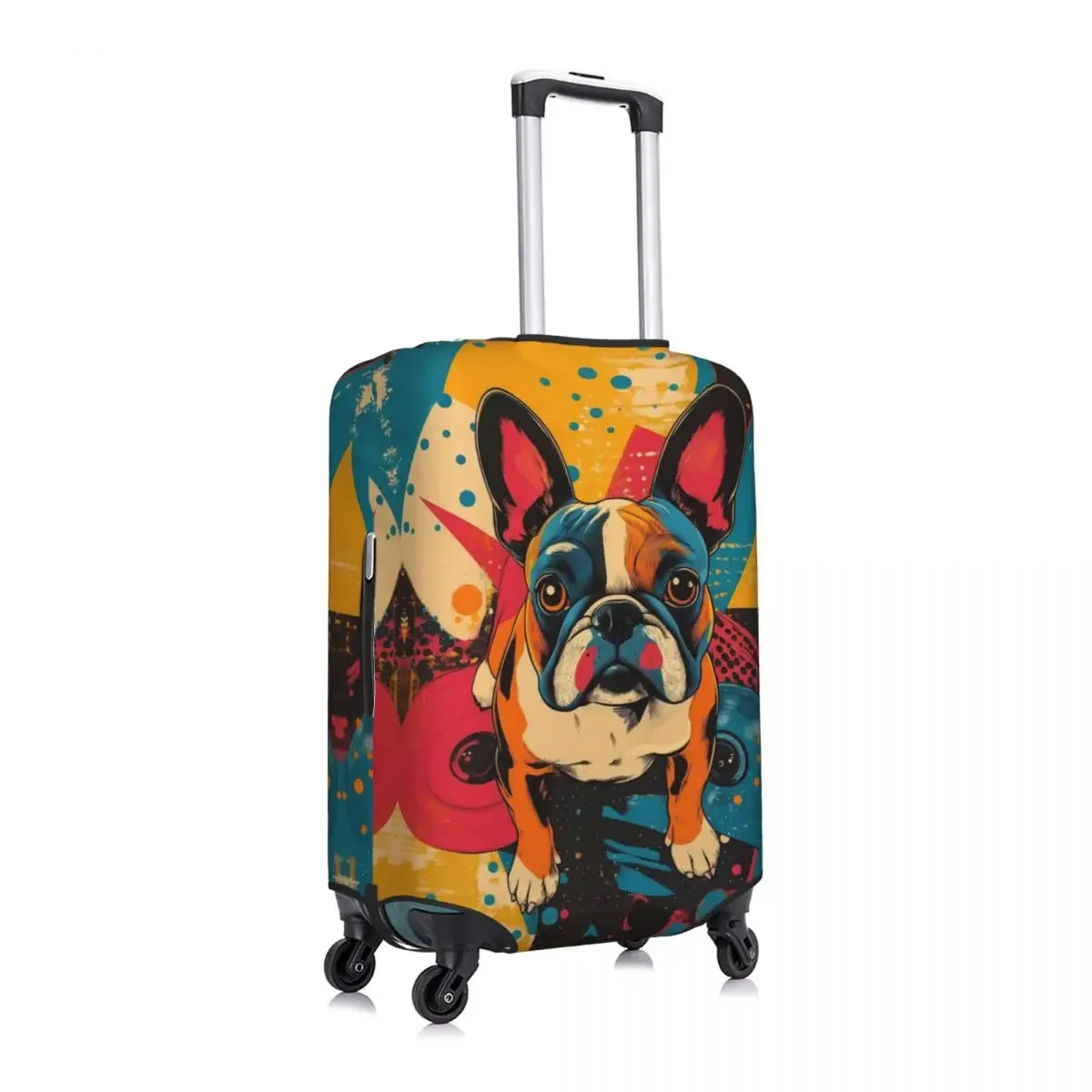 Zabawny, uroczy pokrowiec na walizkę z buldogiem francuskim na zamówienie, ochrona bagażu, na walizki podróżne o rozmiarze 18-32 cali.