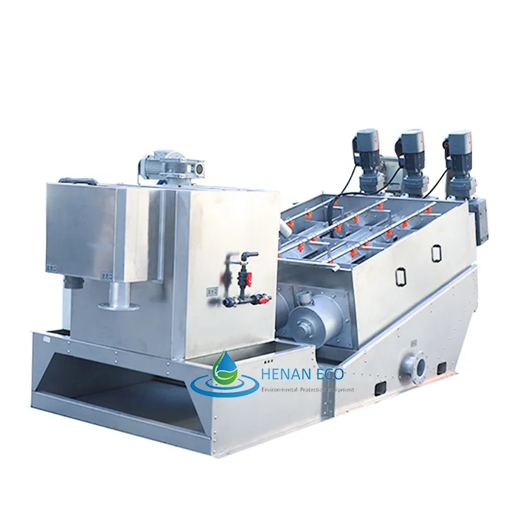 Efficient Screw Press Dehydrator No Secondary Pollution Sludge Dewatering Machine for Water Treatment