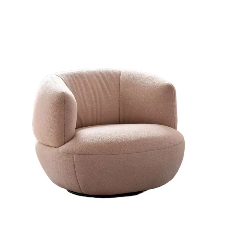 Modern curved back swivel chair comfortable upholstered armchair