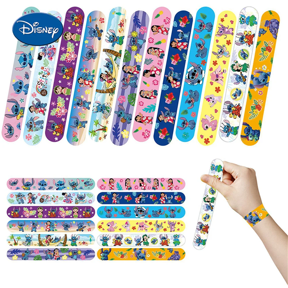 Stitch Bracelet 6/12pcs Cartoon Snap Ring Bracelet Children's Toys for Boys Girls Cute Stitch Disney Creative Bracelet Gift