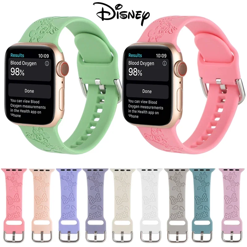 Disney Minnie Silicone Strap for Apple Watch Band 44mm 40mm 45mm 41mm 49mm 42mm 38mm 44 45 Mm Bracelet Iwatch 8 7 4 5 6 Ultra 3