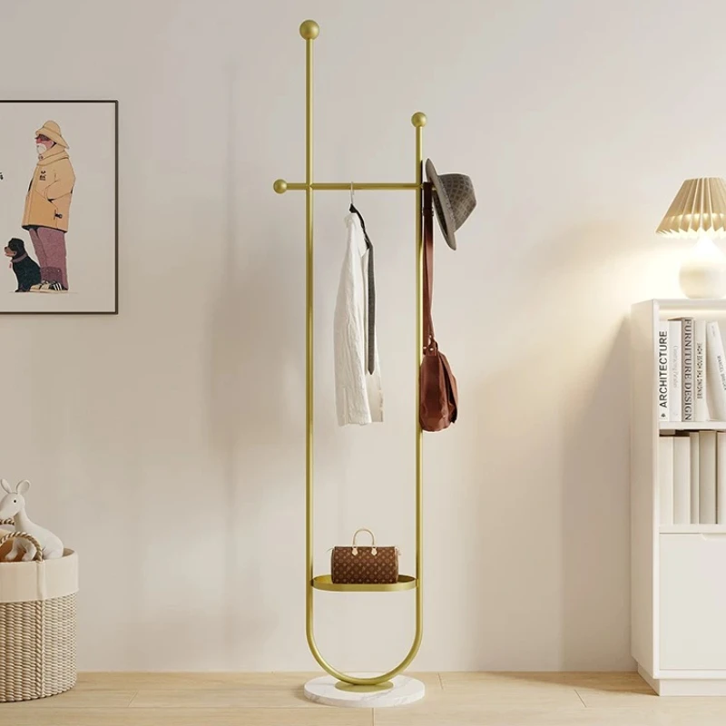 Gold Metal Clothes Rack Aesthetic Standing Narrow Boutique Nordic Clothing Racks Hotel Designer Ganchos Para Ropa Room Furniture