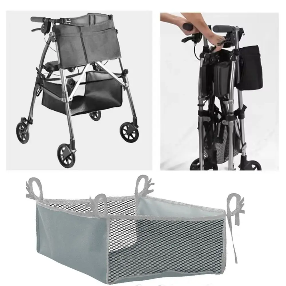 Hanging Under Wheelchair Storage Bag Portable Mesh Stroller Storage Basket Base Storage Folding Under Table Storage Net Walker