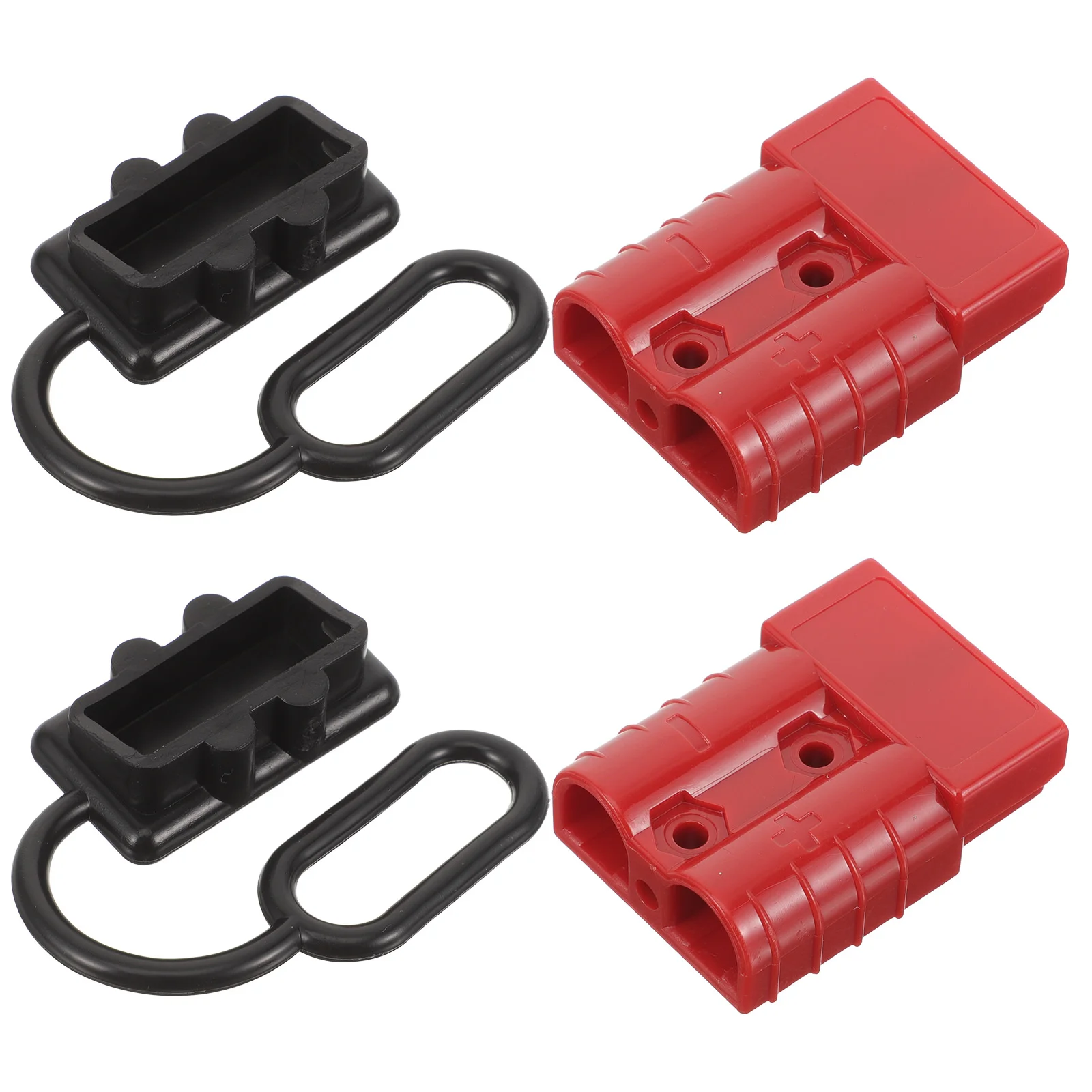 A0190 Pair Of 50A 600V Power Connector Plug With 2 Contacts And Protective Cover Double Pole Connector Quick Connect/ Disconnect