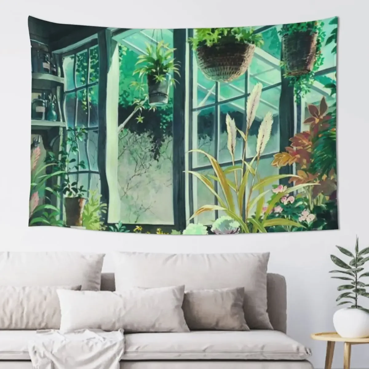 

Ghibli Floral Plants Tapestry Decoration Aesthetic Wall Decoration Items Christmas Decoration Tapestry