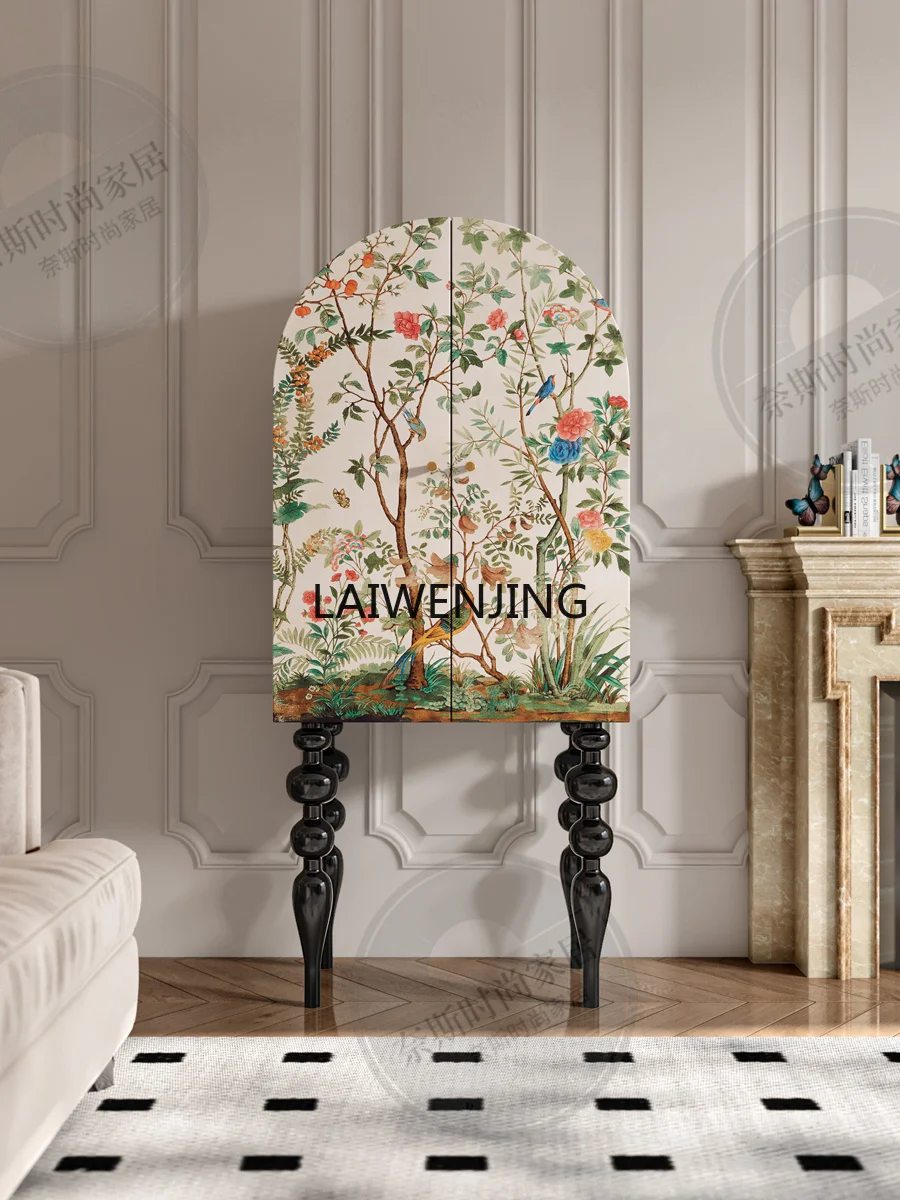 SGF decorative retro home storage side cabinet living room solid wood chest cabinet