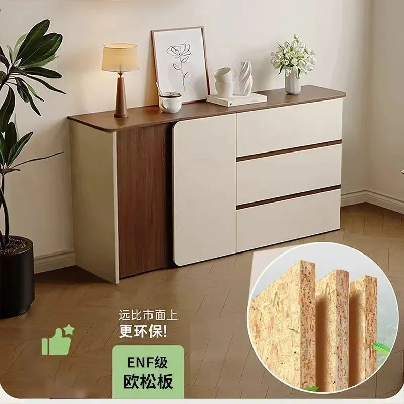 ENF Grade Solid Wood Dining Side Cabinet Integrated Wall Storage Unit Living Room Tea Cabinet Household Furniture