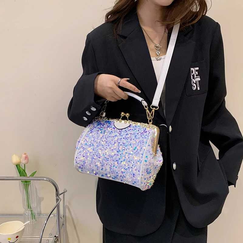 luxury designer purses and handbags for women Sequined tote bag Shining fashion crossbody bags lady shoulder evening clutch 2022