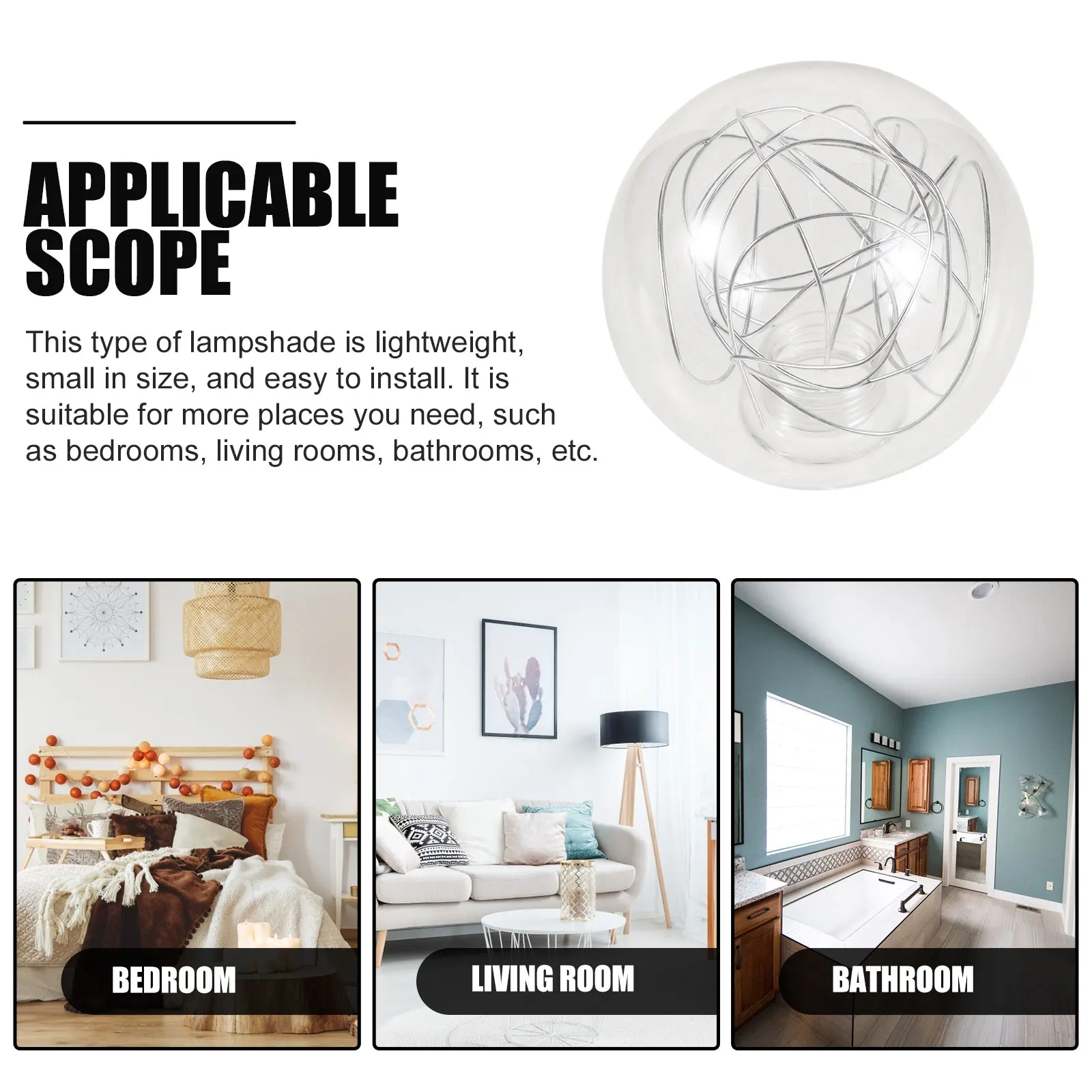 

Wicker Aluminum Wire Lamp Cover Globe Glass Pendant Light Shade Chandelier Shades