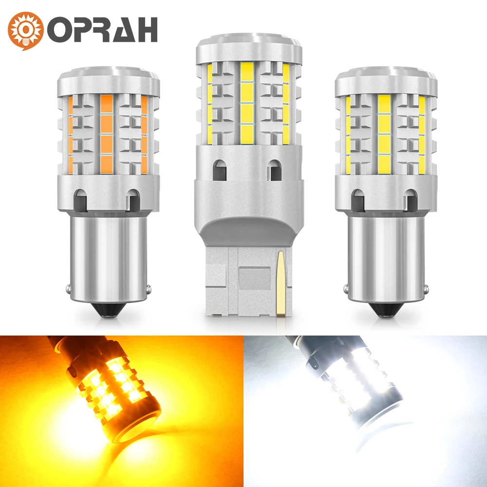 Oprah 2ks LED auto cibule 1156 BA15S P21W PY21W 1157 P21/5W W21W W21/5W vysoký energie canbus ne defekt kroutit signál lampa parkovací světel