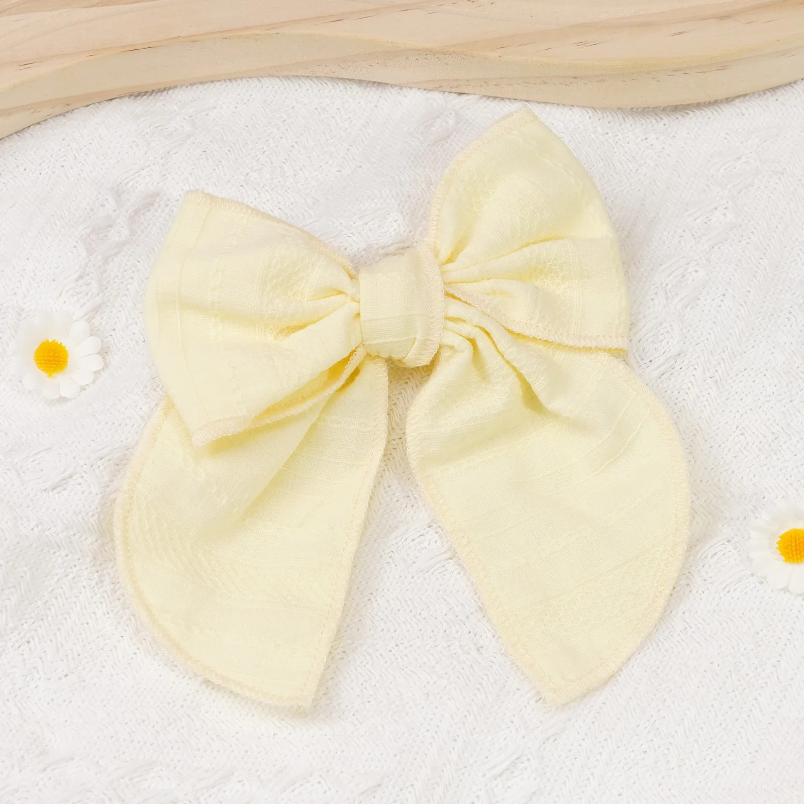 5Pcs 5Inch Girls Lovely Candy Solid Color  Bows Hair Clips 100% Cotton Bow Barrettes Kids Child Hair Accessories Headwear