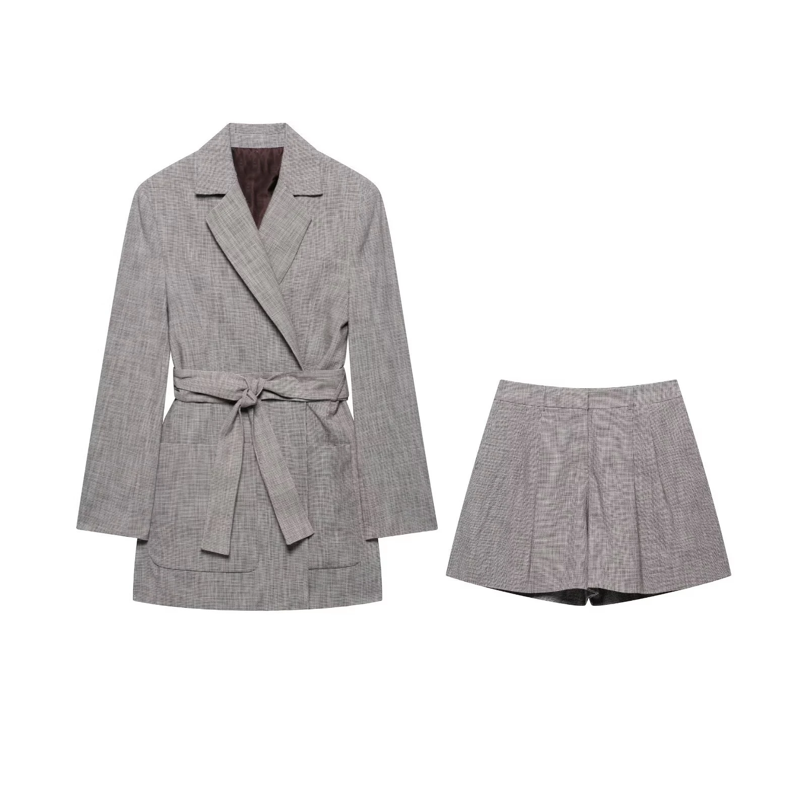 

Taop&Za women's clothing 2025 summer new style with belt loose suit jacket 2704111 high waist pleated casual shorts 2705111