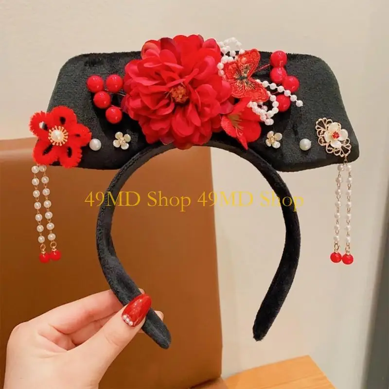 

49MD Girl Fun Hairbands Chinese Princess for Photo Studio Photo Flower Headwear