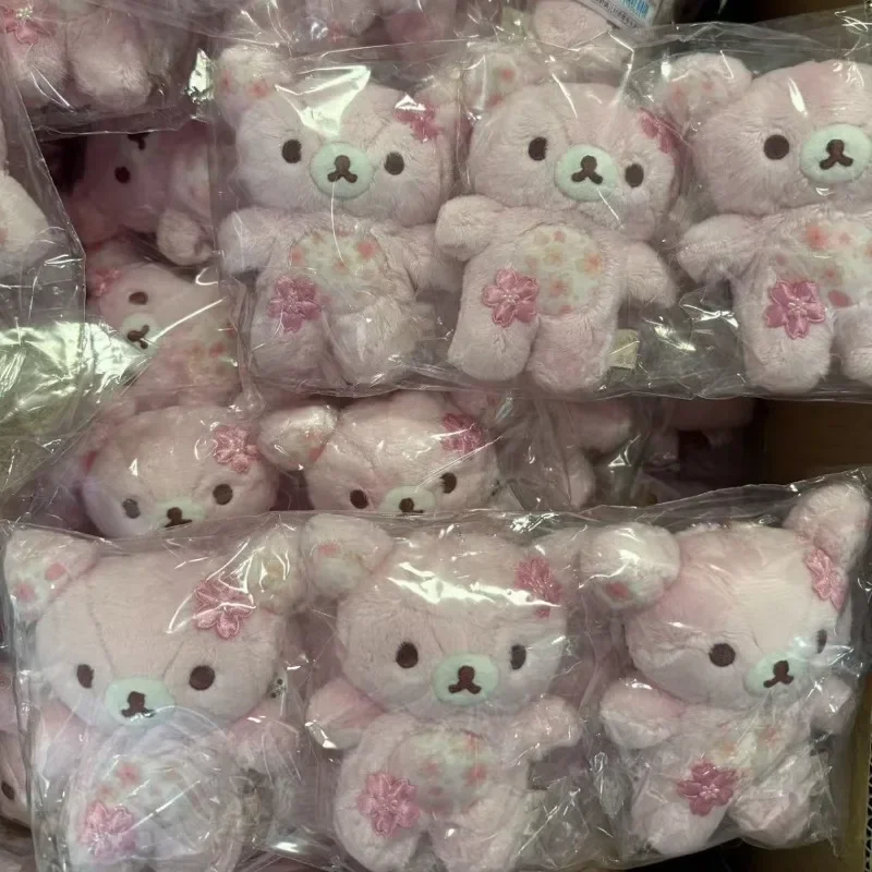 Jubiläums-Kirschblüten-Blumen-Lazy-Bear Weiches Plüschtier Schlüsselanhänger Sakura Pfirsich Rosa Bär Stofftier Puppe Anhänger – Detail 4
