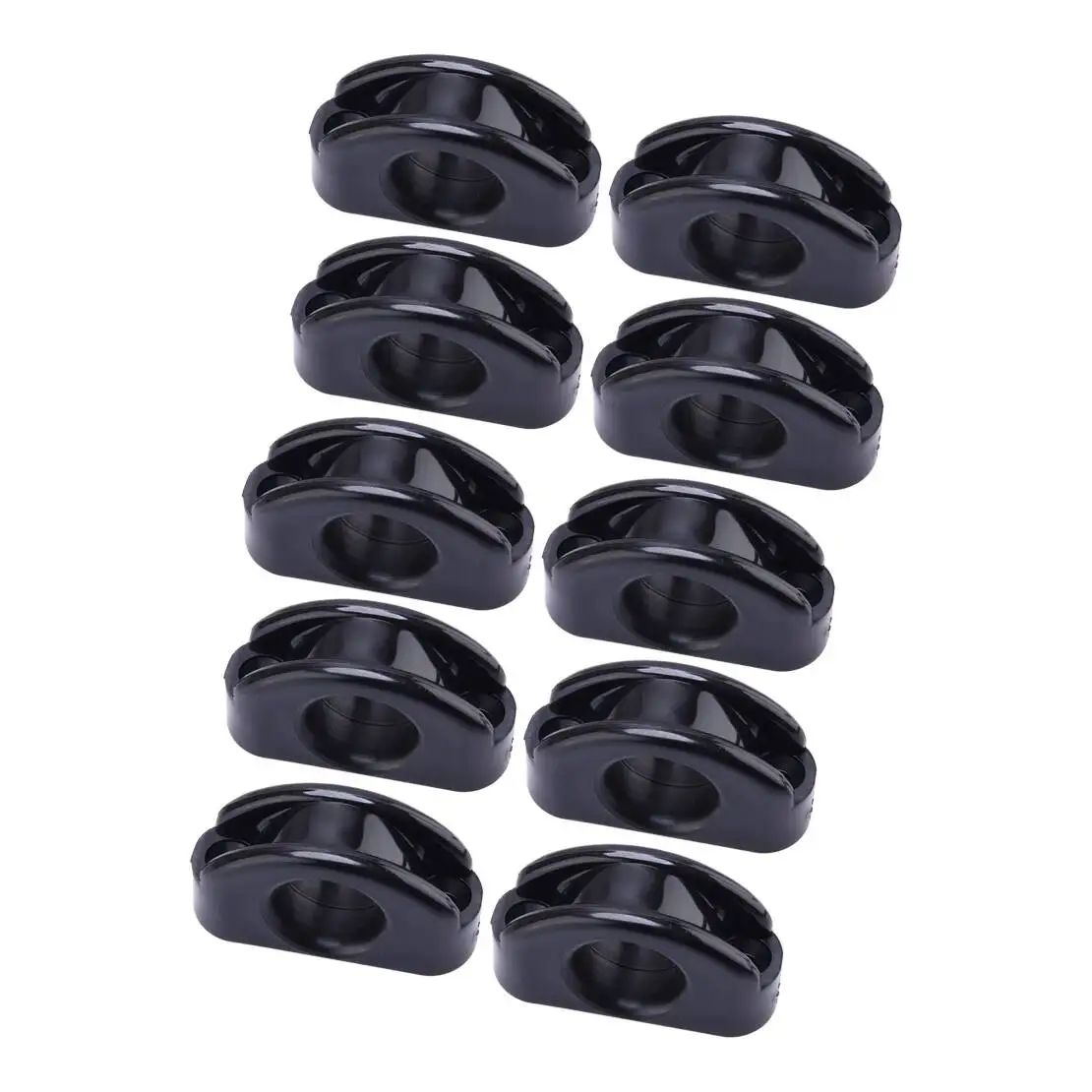 10Pcs Deck Eye Fairlead Bullseye Line Cable Rope Guide Pulley Fit for Marine Boat Yacht Kayak Canoe Black Nylon