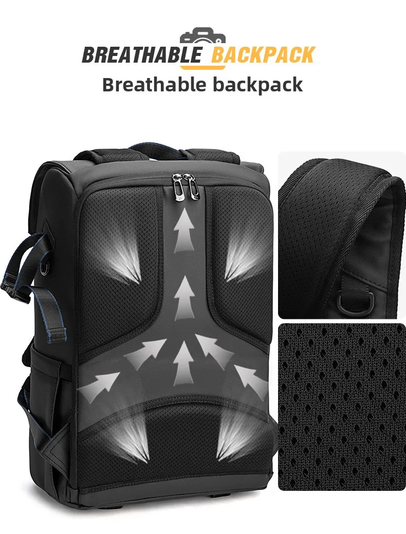 Bolsa para câmera de ombro duplo slr, à prova d'água e antirroubo, grande capacidade, filme, drone, bolsa ao ar livre, ombro duplo