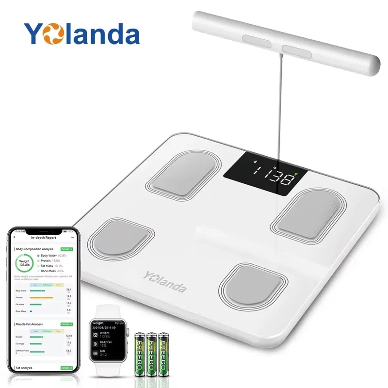 CS10E Eight Electrode Body Scale Home Gym Body Composition Analysis BMI Light Weight Rechargeable Weight Scale Yolanda